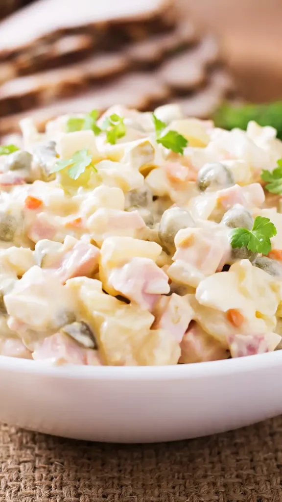 Traditional Russian salad "Olivier"